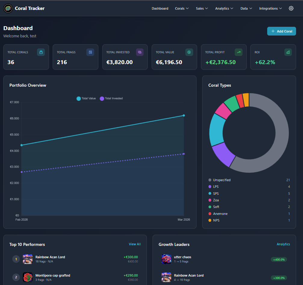 Coral Tracker Dashboard